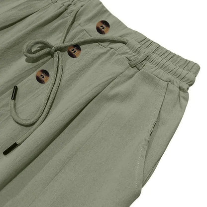 Daan - Casual Linnen Broek Heren met Elastische Taille en Koord