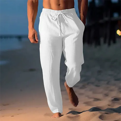 Daan - Casual Linnen Broek Heren met Koordsluiting en Elastische Tailleband