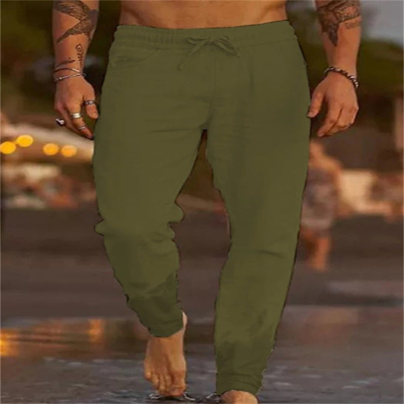 Daan - Casual Linnen Broek Heren met Trekkoord en Relaxed Fit