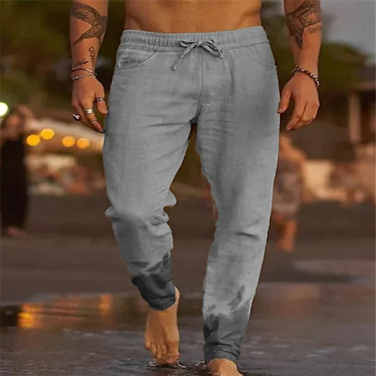 Daan - Casual Linnen Broek Heren met Trekkoord en Relaxed Fit