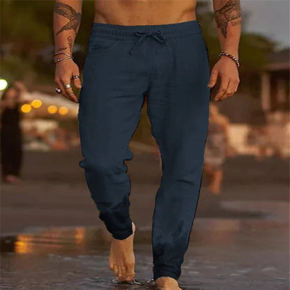 Daan - Casual Linnen Broek Heren met Trekkoord en Relaxed Fit