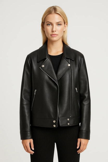 Dames Jas | Biker Model | Kort Design | Winter | Comfortabele Pasvorm | Ideaal voor Dagelijks Gebruik