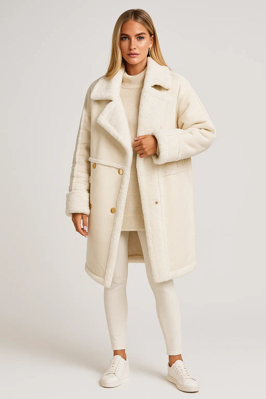 Dames Jas | Elegant Oversized | Dubbele Knopen | Winter