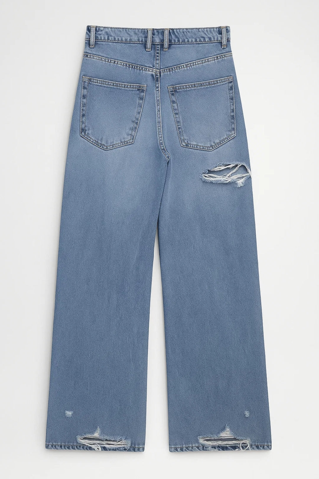 Dames Jeans | Wide Leg Pasvorm met Ripped Details | Casual Streetwear Look