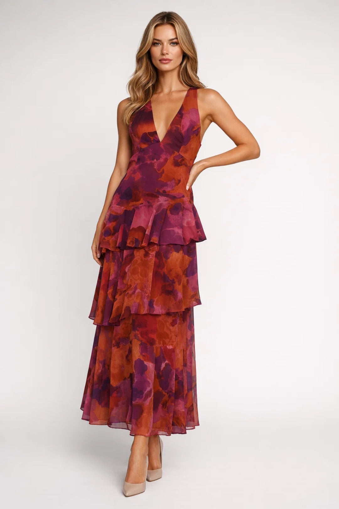 Dames Jurk | Elegant Midi | Open Rug | Winter