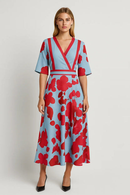 Dames Jurk | Elegant Midi | V-hals | Winter