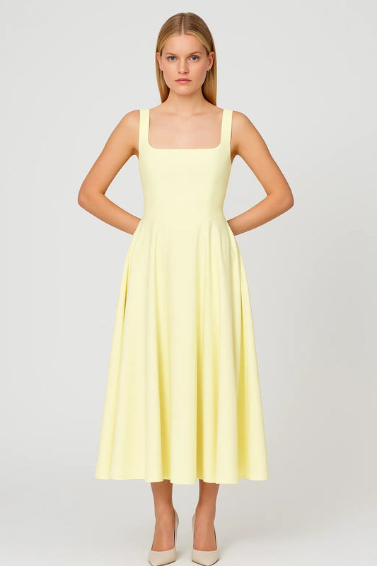 Dames Jurk | Elegant | Square Neck | Zomer