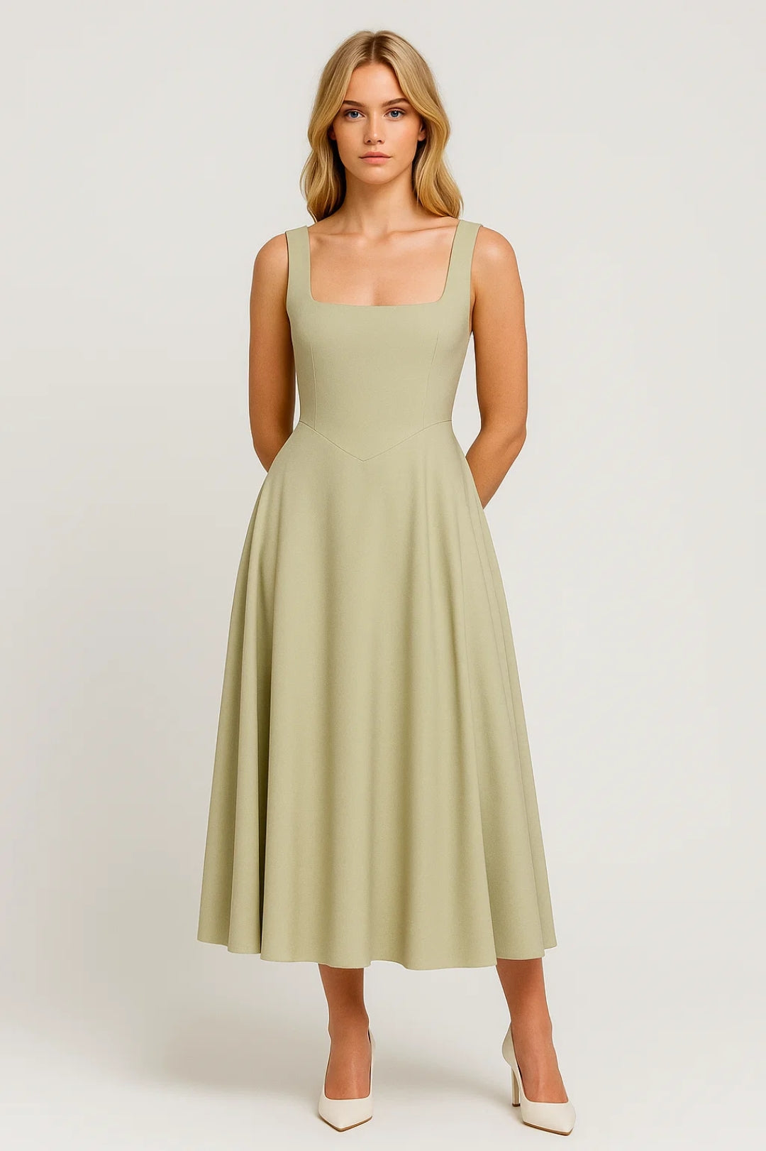 Dames Jurk | Elegant | Square Neck | Zomer