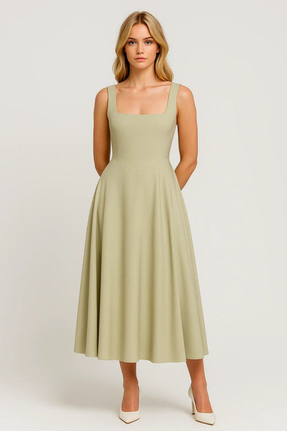 Dames Jurk | Elegant | Square Neck | Zomer