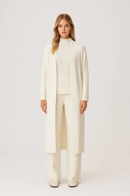 Dames Loungewear Set | 3-Delige Combi met Lange Cardigan | Minimalistische Comfortstijl