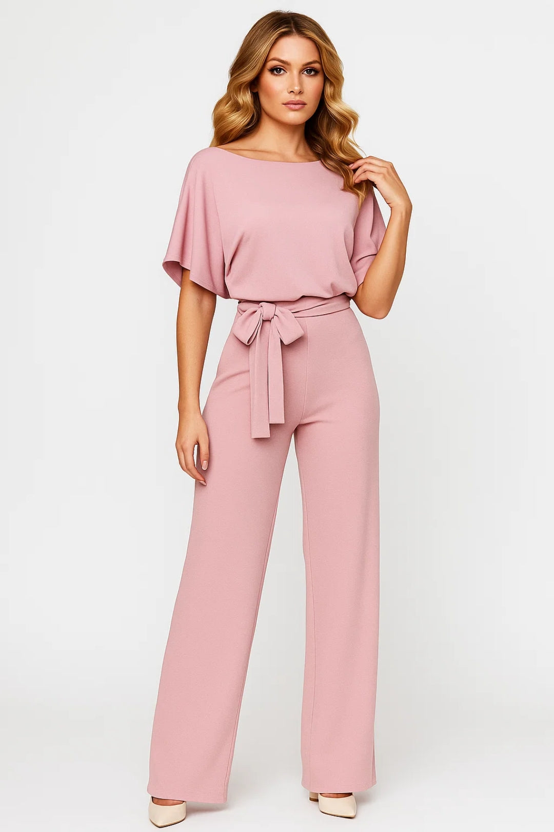 Jumpsuit Dames - Wijde Pijp met Ceintuur | Elegant