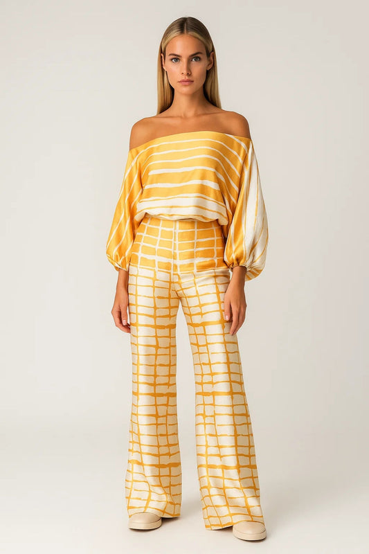 Dames Set | Flared | Off Shoulder | Zomer