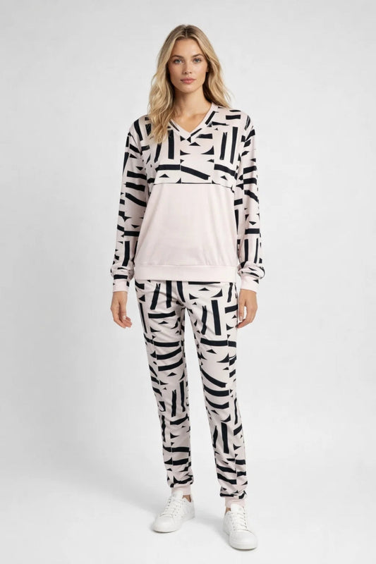 Trainingspak Dames - Sweater met Joggingbroek en Grafische Print | Casual