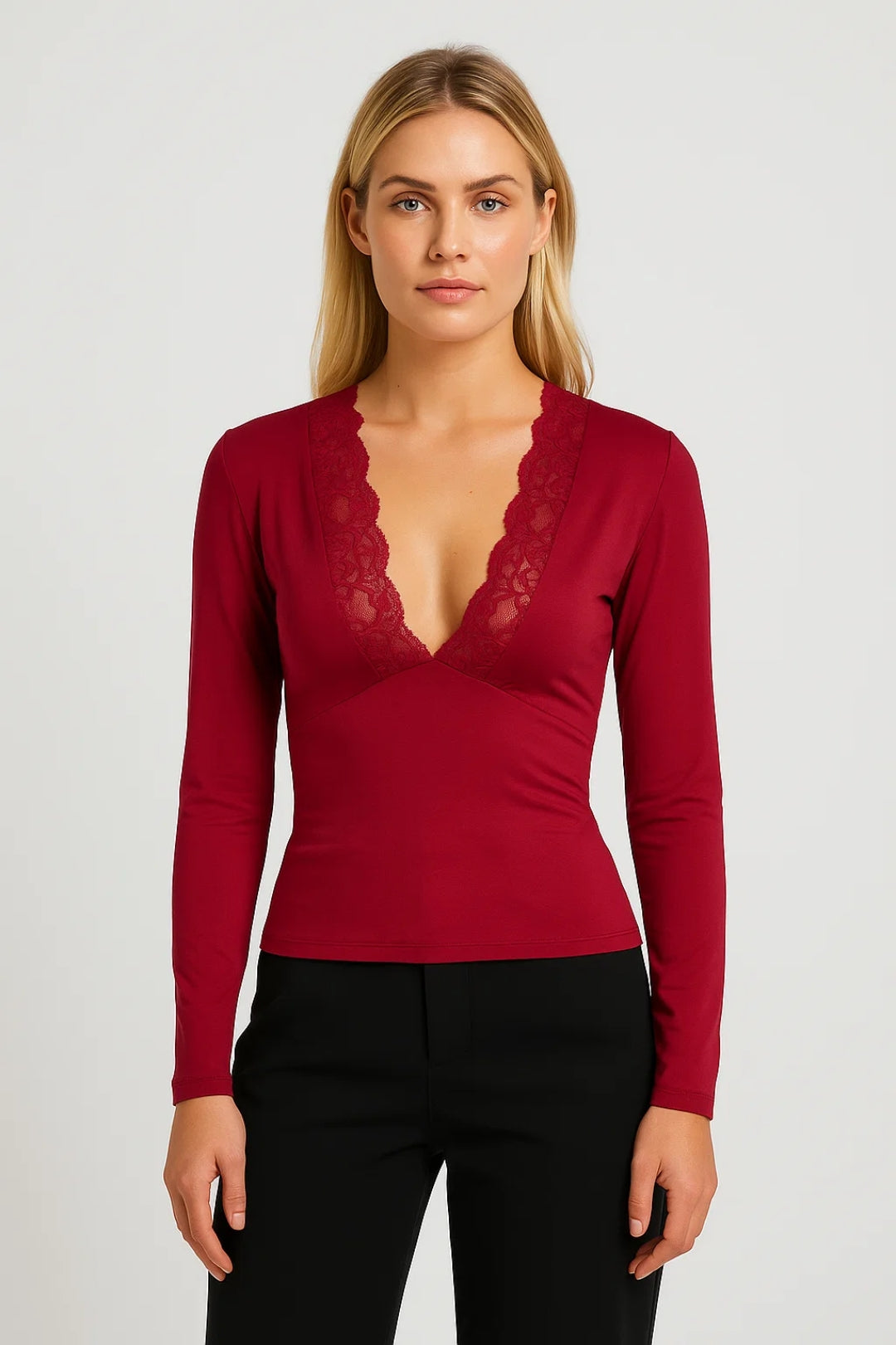 Dames Top | Elegant | Diepe Halslijn | Lente