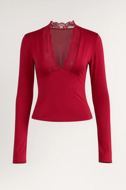 Dames Top | Elegant | Diepe Halslijn | Lente