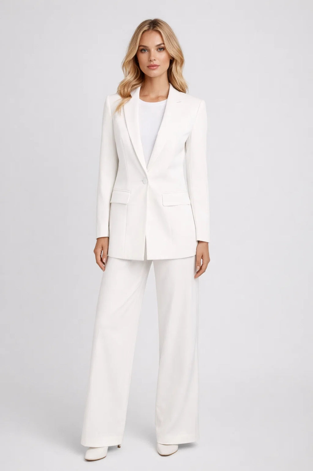 Dames Set - Getailleerde Blazer met Wijde Broek | Elegant