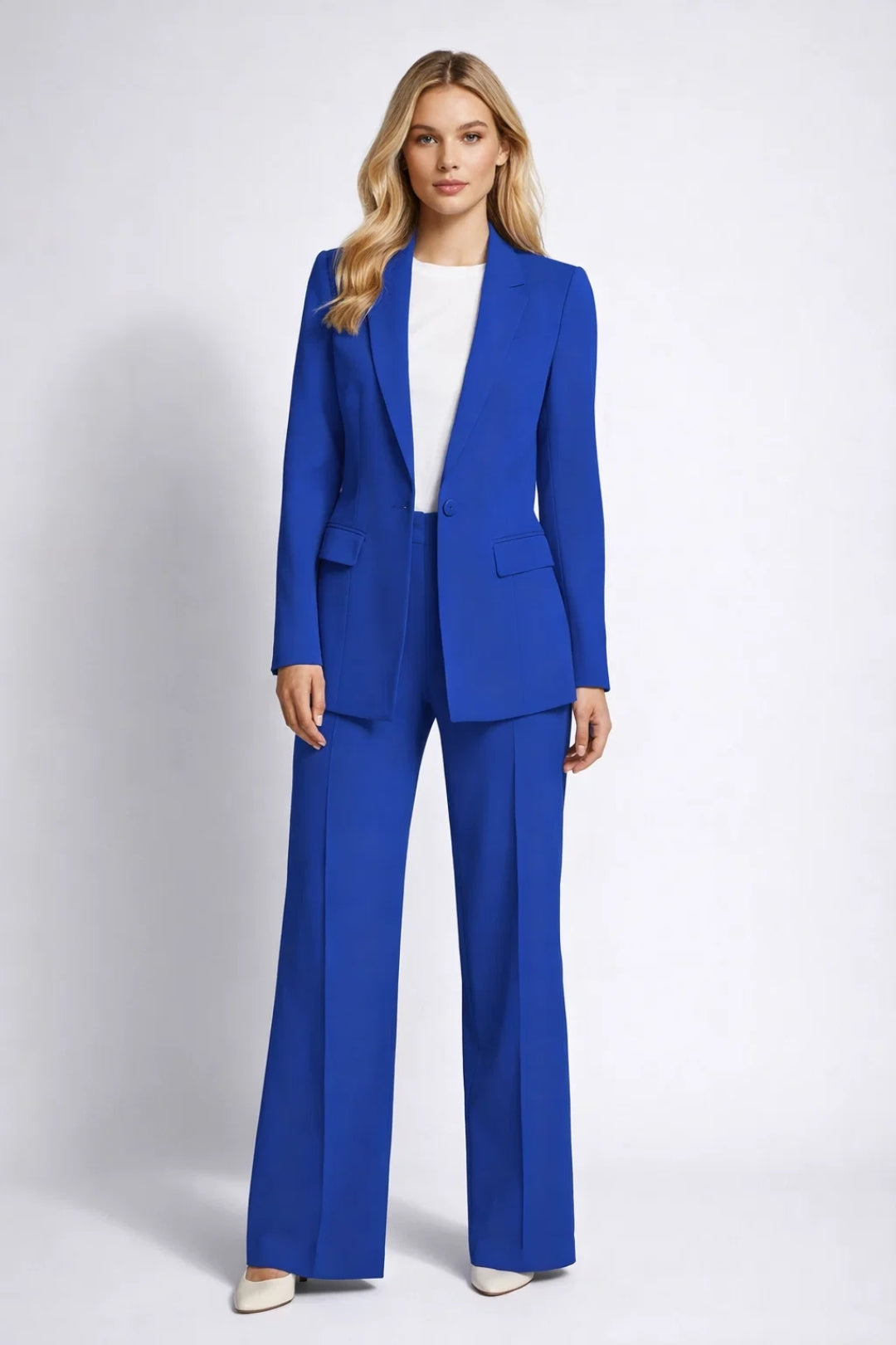 Dames Set - Getailleerde Blazer met Wijde Broek | Elegant