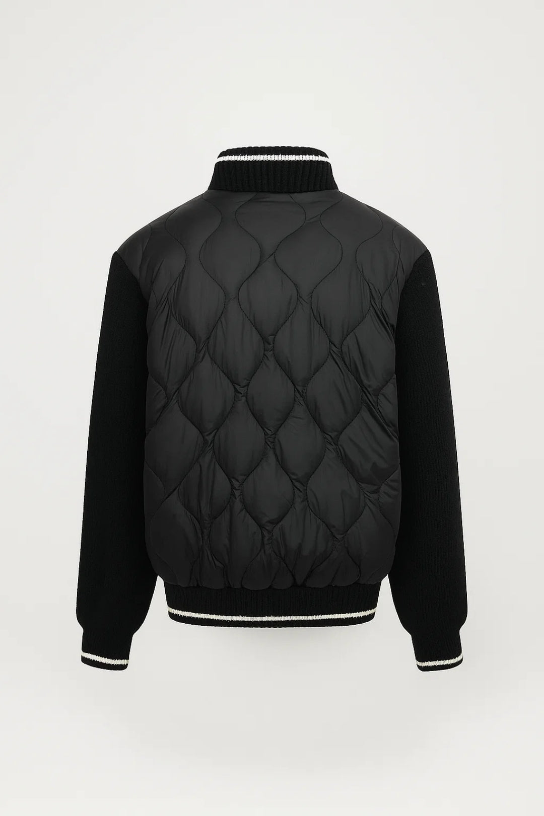 Damesjas | Gewatteerde Jas met Gebreide Mouwen en Ritssluiting | Modern en Comfortabel