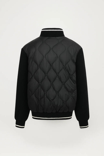 Damesjas | Gewatteerde Jas met Gebreide Mouwen en Ritssluiting | Modern en Comfortabel