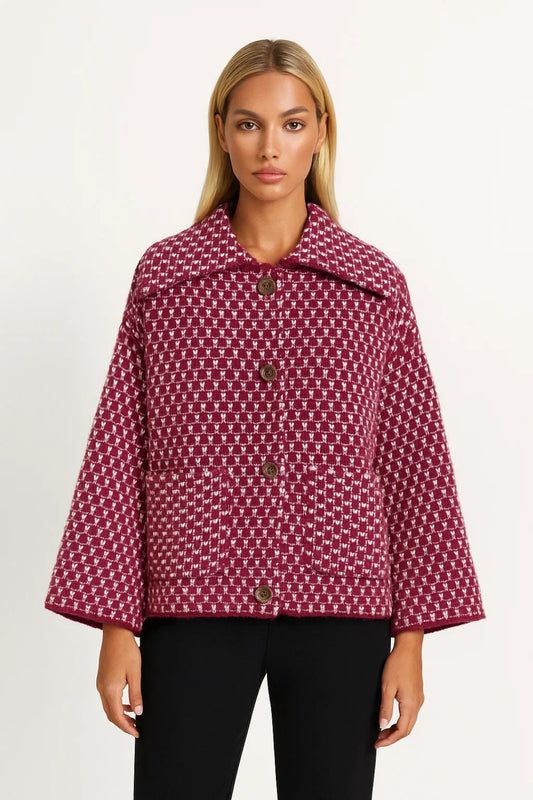 Jas Dames | Kort Model | Retro Patroon | All-Season | Comfortabele pasvorm | Geschikt voor dagelijks gebruik