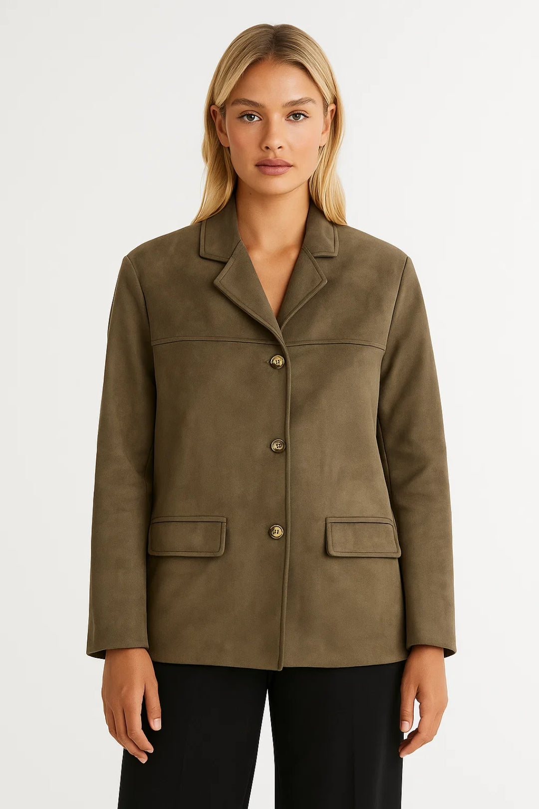 Damesjas | Minimalistisch Model met Knoopsluiting | Tijdloze Stijl voor Herfst en Winter