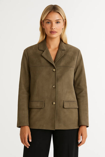 Damesjas | Minimalistisch Model met Knoopsluiting | Tijdloze Stijl voor Herfst en Winter