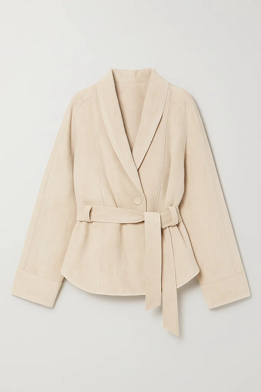 Damesjas met Ceintuur | Sjaalkraag en Getailleerd Model | Elegant en Comfortabel