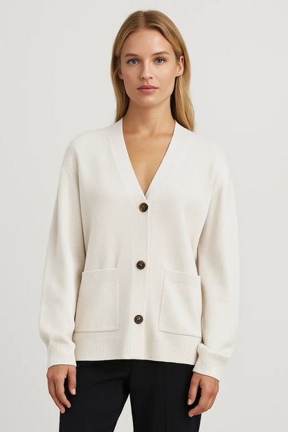 Damesvest | V-Hals met Opgestikte Zakken | Minimalistisch en Gelaagd