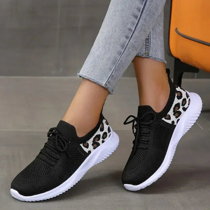 Demi - Trendy Orthopedische Sneakers Dames met Luipaardprint en Instapmodel