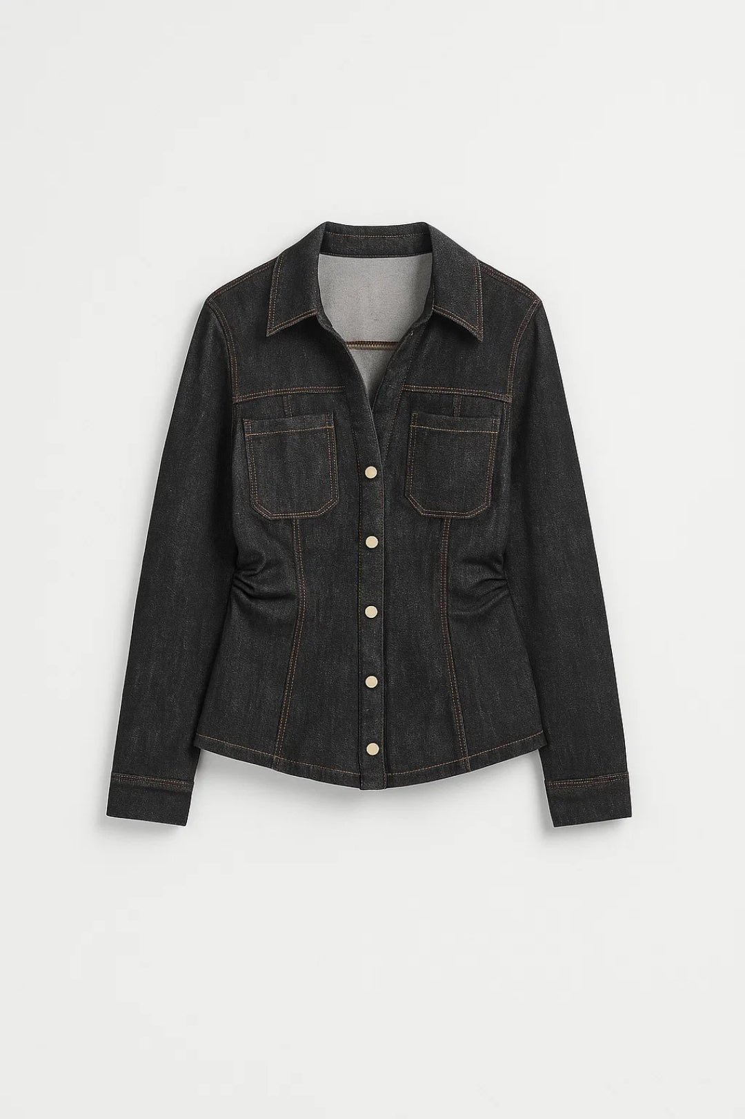 Denim Damespak | Getailleerd Jasje met Wijde Broek | Tijdloos en Elegant