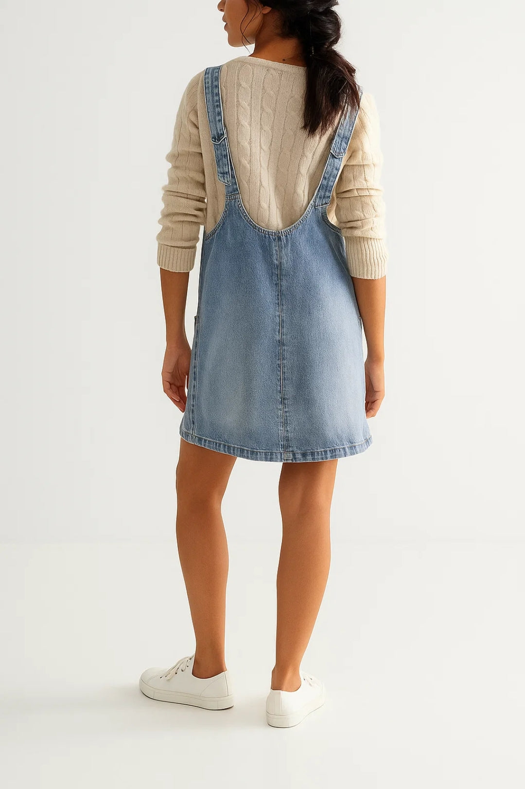 Denim Overslagjurk | Mouwloos A-Lijn Model met Zakken | Lichtgewicht en Ademend