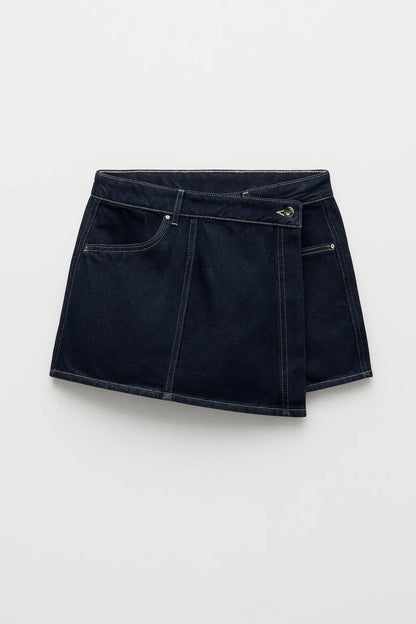 Denim Set Dames | Cropped Blouse en Asymmetrische Rok | Urban en Gedurfd