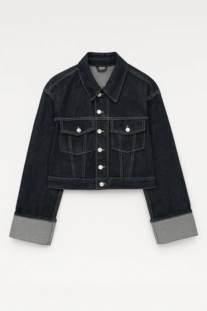 Denim Set | Getailleerd Jack met Wijde Pijpen | Tijdloze Stijl
