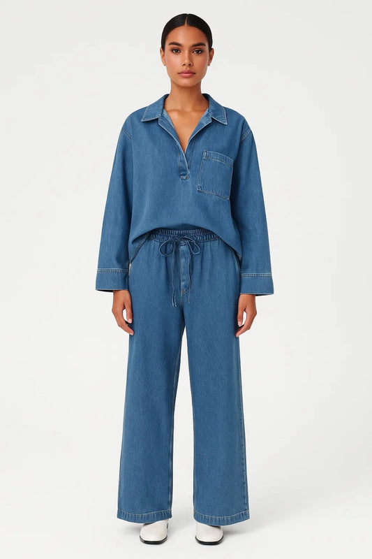 Denim Set | Relaxed Fit met Trekkoord | Comfortabele Urban Look