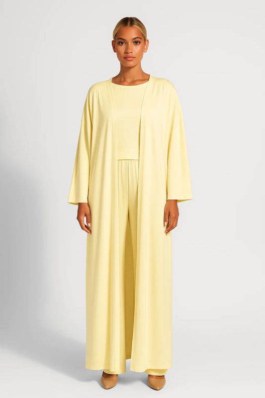 Driedelige Damesset | Losvallende Kimono met Top en Wijde Broek | Elegant en Comfortabel