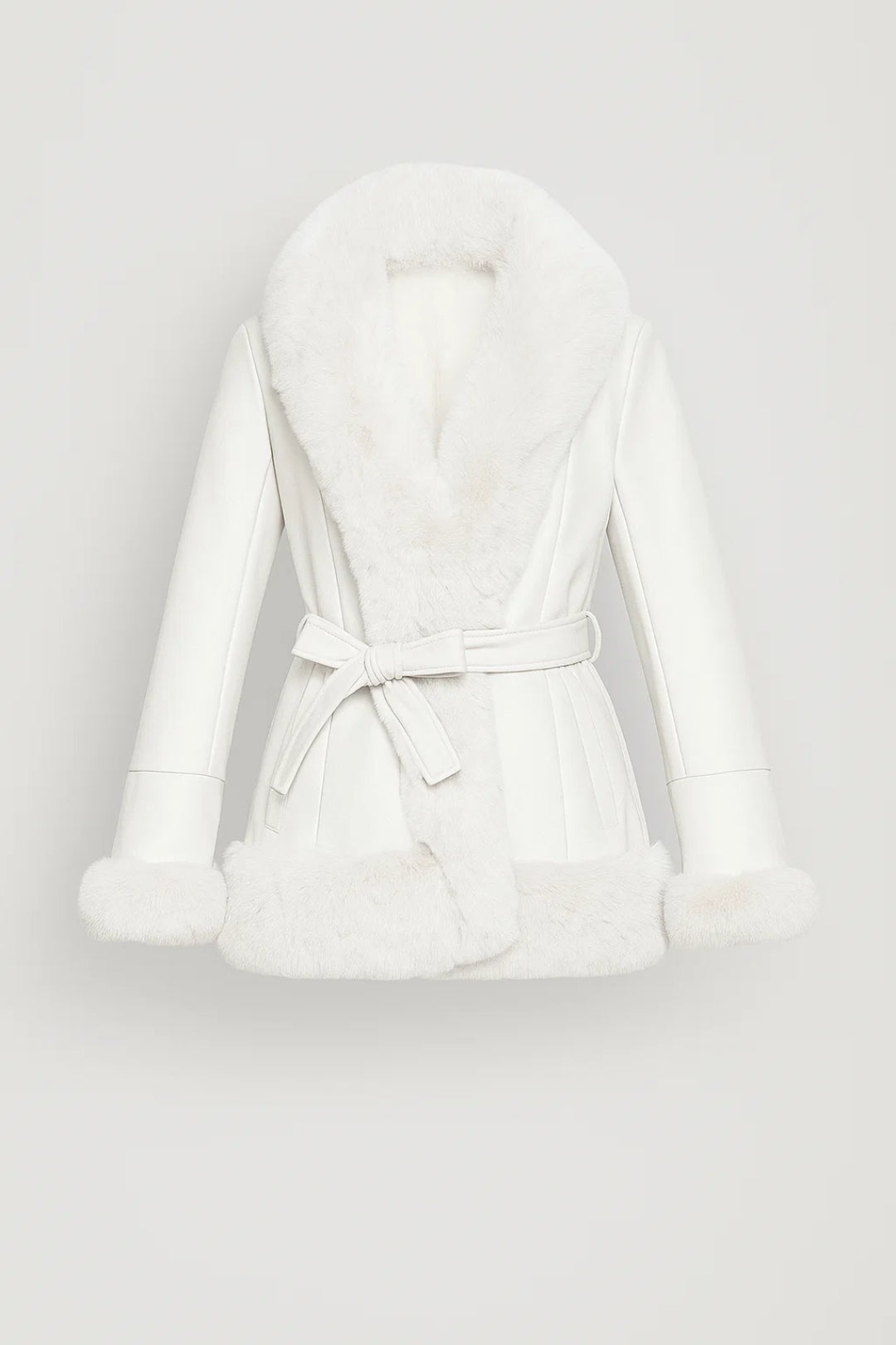 Elegante Damesjas | Getailleerd Model met Ceintuur | Warme Vachtlook Afwerking