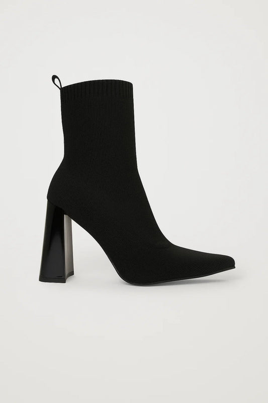 Enkellaars Met Breisel | Puntige Neus en Blokhak | Modieus en Comfortabel