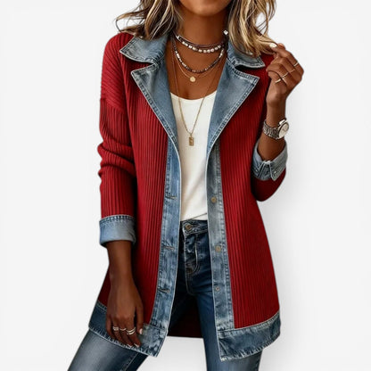 Eva - Dames Vest Lang Comfort voor de Herfst met Reverskraag en Zakken