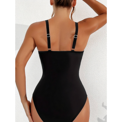 Eva - Elegante Badpak Dames met Diepe V-hals en Hoge Taille