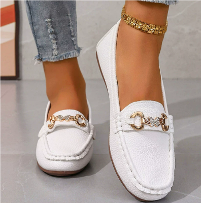 Eva - Elegante Comfort Loafers Dames met Gouden Bitgesp en Zachte Pasvorm