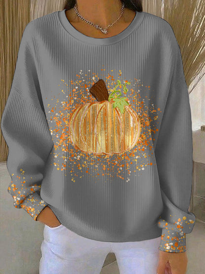 Eva - Halloween trui dames oversized en lang met ronde hals en print