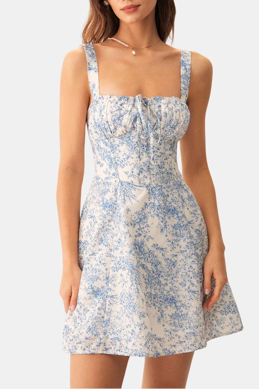 Eva - Luchtige Zomerjurk Dames met Bloemenprint en Strikdetail