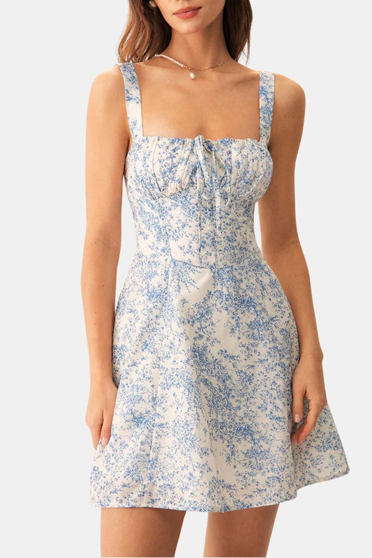 Eva - Luchtige Zomerjurk Dames met Bloemenprint en Strikdetail