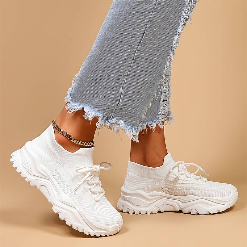 Eva - Stoere Orthopedische Sneakers Dames met Dikke Zool en Ademende Constructie