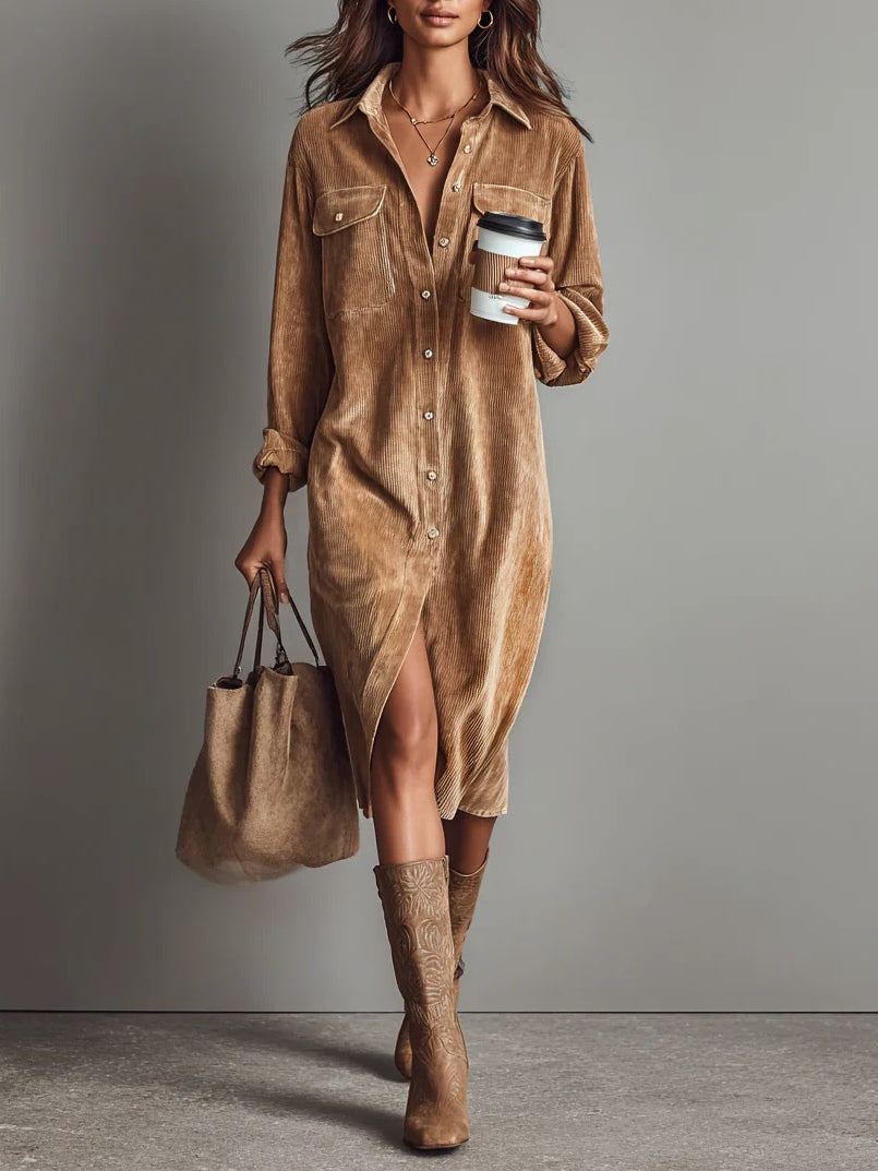 Femke - Blousejurk dames midi oversized en casual met lange mouw