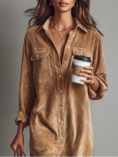 Femke - Blousejurk dames midi oversized en casual met lange mouw