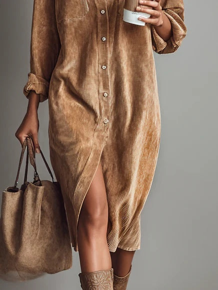 Femke - Blousejurk dames midi oversized en casual met lange mouw