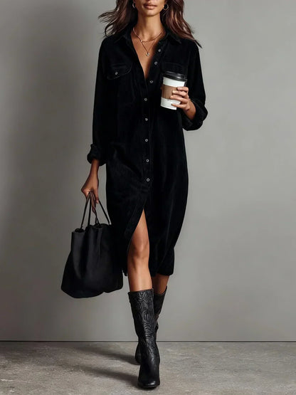 Femke - Blousejurk dames midi oversized en casual met lange mouw