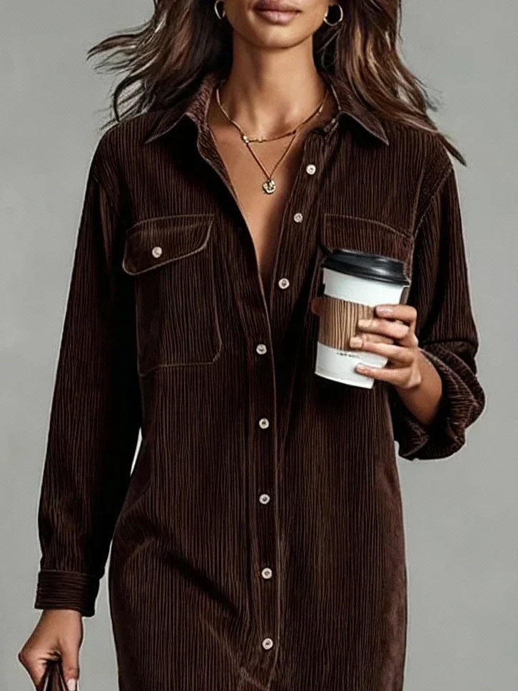 Femke - Blousejurk dames midi oversized en casual met lange mouw