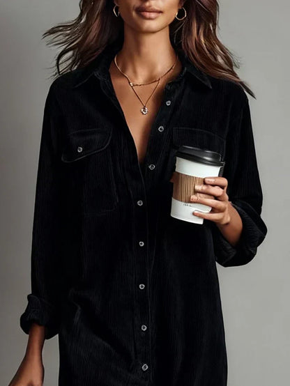 Femke - Blousejurk dames midi oversized en casual met lange mouw